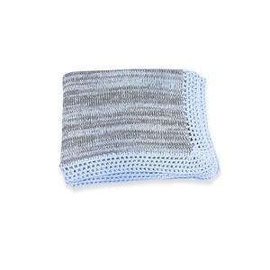 NEW GITA boy's tweed blanket in grey tweed/light blue trim